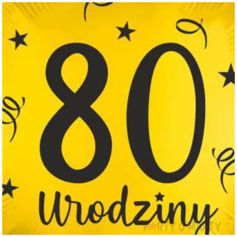 balon foliowy 80 urodziny zloty 18 rnd