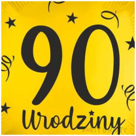 balon foliowy 90 urodziny zloty 18 rnd