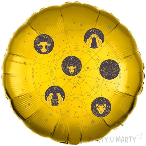 balon foliowy andrzejki astro zodiak zloty 18 rnd