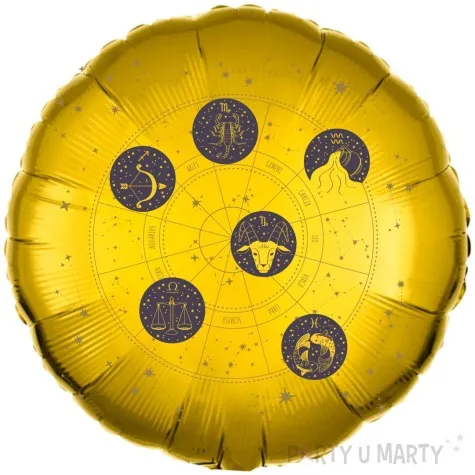 balon foliowy andrzejki astro zodiak zloty 18 rnd