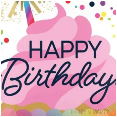 balon foliowy babeczka happy birthday amscan 18 rnd