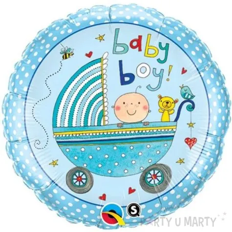 balon foliowy baby boy blekitny qualatex 18 rnd