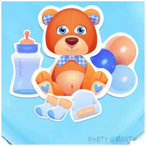 balon foliowy baby boy mis dekoracja na baby shower niebieski 18 hrt