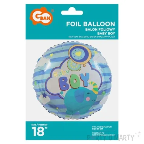 balon foliowy baby boy slonik niebieski godan 18 rnd