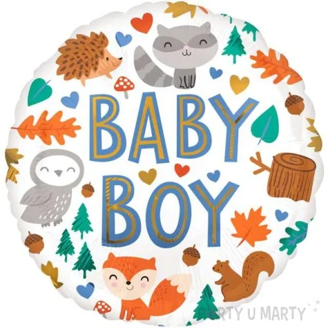 balon foliowy baby boy zwierzeta lesne amscan 18 rnd