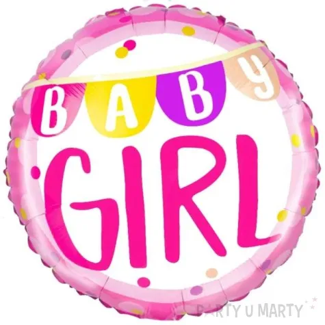 balon foliowy baby girl baner rozowy partypal 18 rnd