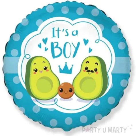 balon foliowy baby shower boy awokado flexmetal 18 rnd