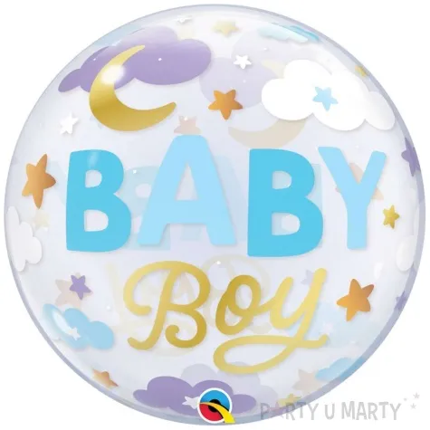 balon foliowy baby shower boy qualatex bubble 22 orb