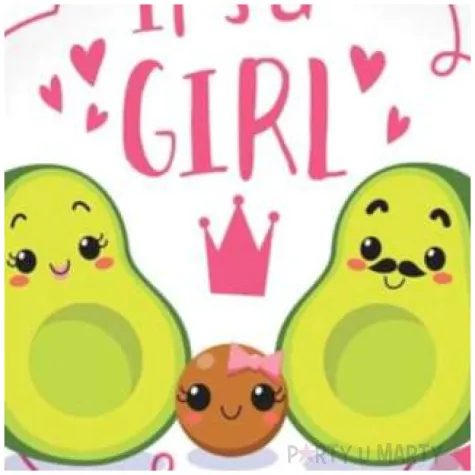 balon foliowy baby shower girl awokado flexmetal 18 rnd