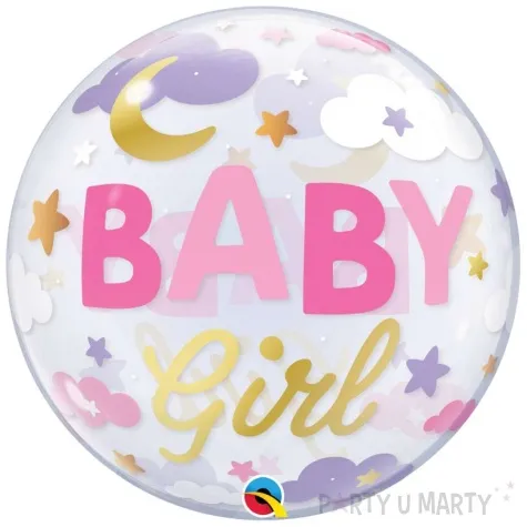 balon foliowy baby shower girl qualatex bubble 22 orb