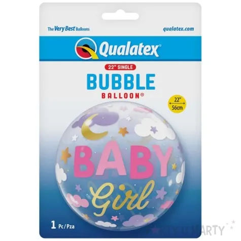 balon foliowy baby shower girl qualatex bubble 22 orb