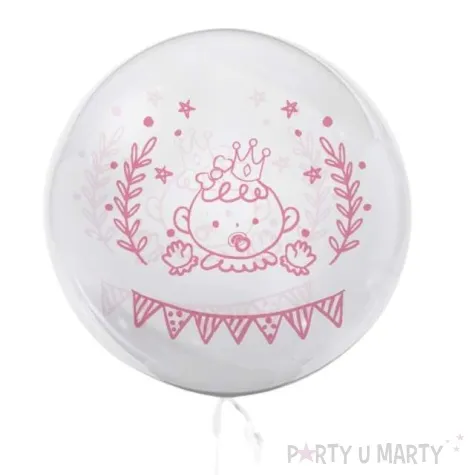 balon foliowy baby shower girl rozowo bialy tuban 18 orb