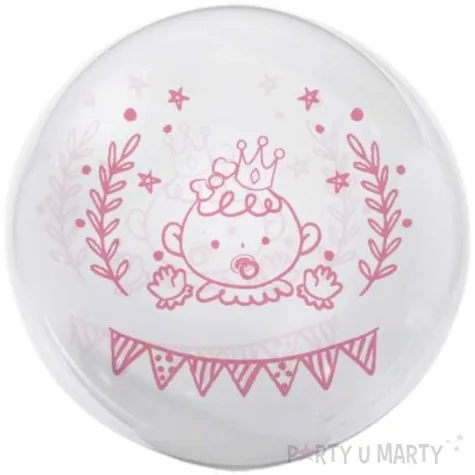 balon foliowy baby shower girl rozowo bialy tuban 18 orb