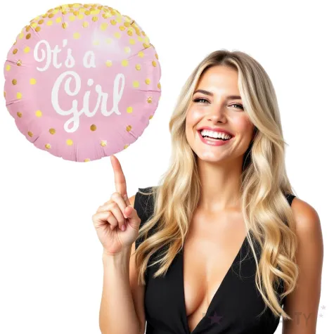 balon foliowy baby shower its a girl rozowy partypal 18 rnd