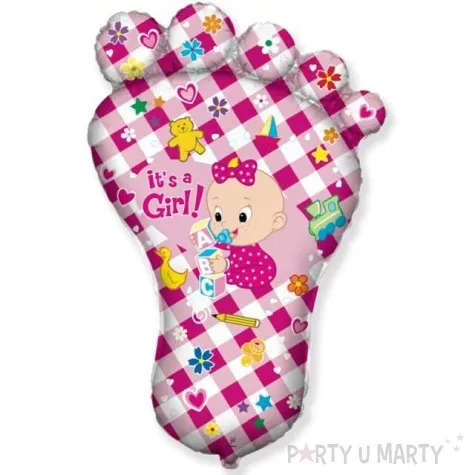 balon foliowy baby shower stopa dziewczynki flexmetal 24 shp