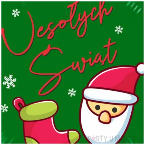 balon foliowy bajeczne swieta wesolych swiat mikolaj zielony 18 rnd