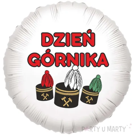 balon foliowy barborka dzien gornika bialy 18 rnd