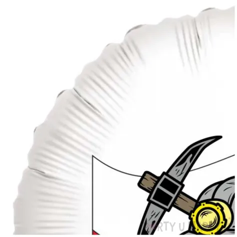 balon foliowy barborka flaga kilof i kask bialy 18 rnd