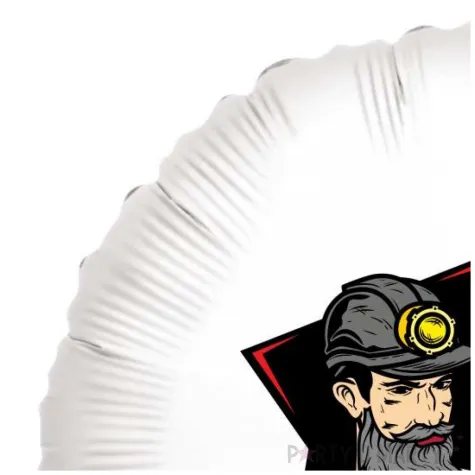 balon foliowy barborka gornik z kilofem bialy 18 rnd