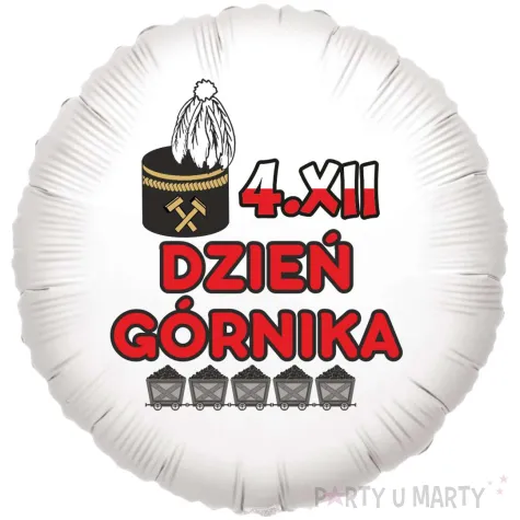 balon foliowy barborka wegiel i czako bialy 18 rnd
