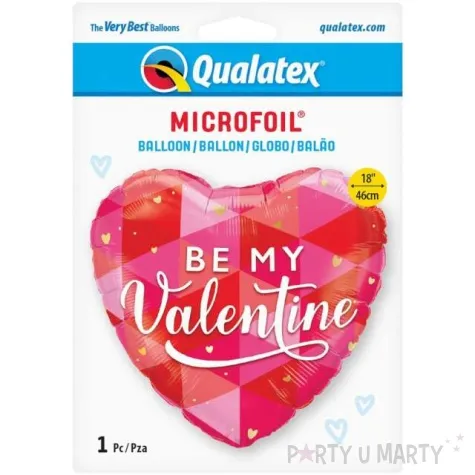 balon foliowy be my valentine serce czerwony qualatex 18 hrt