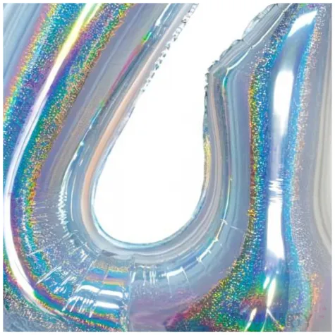 balon foliowy beauty and charm cyfra 4 srebrny holograficzny godan 30 dgt
