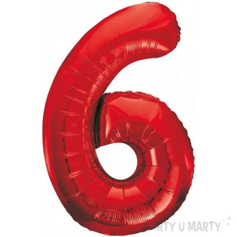 balon foliowy beauty and charm cyfra 6 czerwony godan 33 dgt