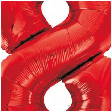 balon foliowy beauty and charm cyfra 8 czerwony godan 33 dgt
