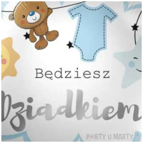 balon foliowy bedziesz dziadkiem bialo niebieski premioloon 17 rnd