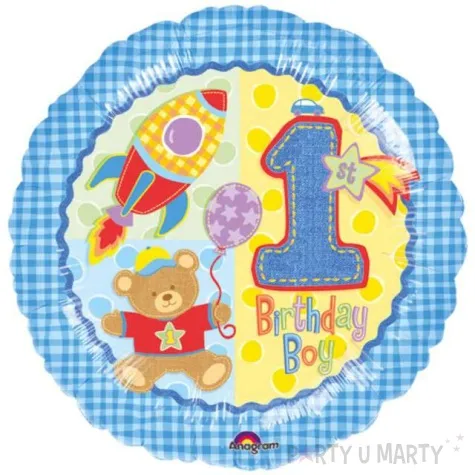 balon foliowy birthday boy 1 amscan 18 rnd