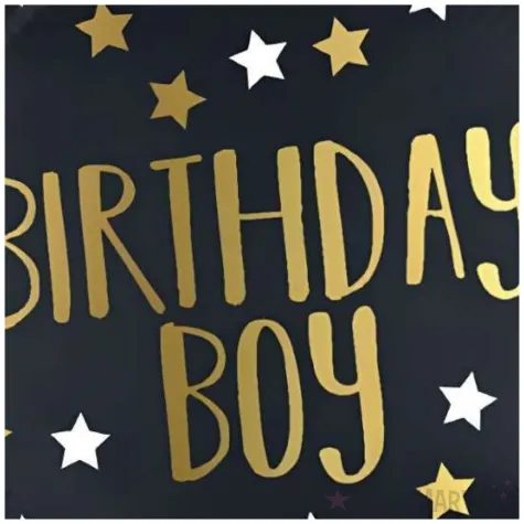 balon foliowy birthday boy czarny procos 18 rnd