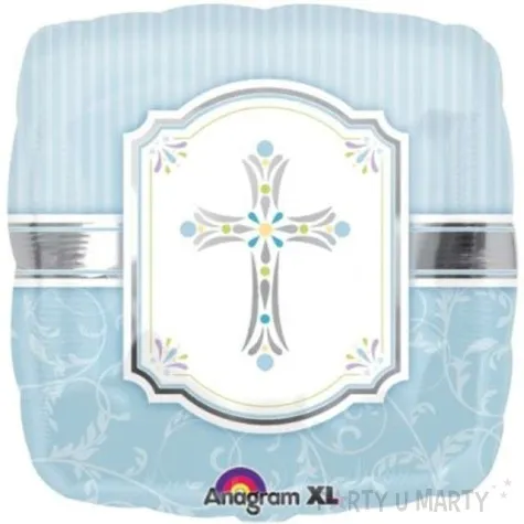 balon foliowy blekitny krzyz amscan 18 sqr