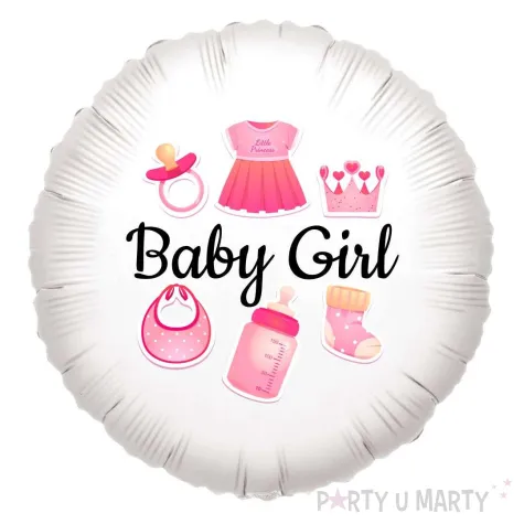 balon foliowy bodo girl baby girl dekoracja na baby shower dziewczynki bialy 18 rnd