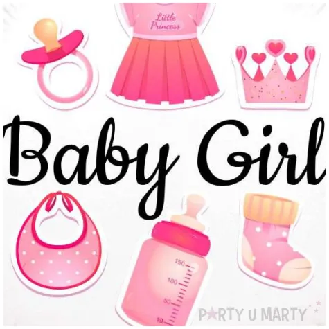 balon foliowy bodo girl baby girl dekoracja na baby shower dziewczynki bialy 18 rnd