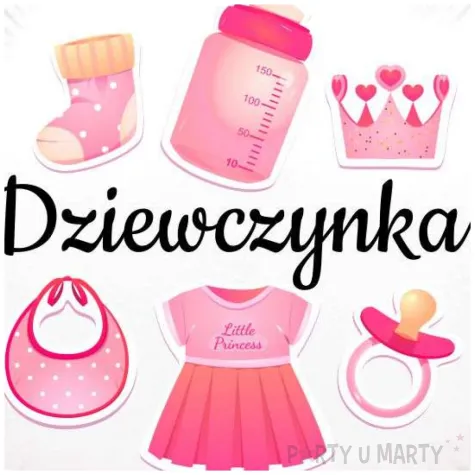 balon foliowy bodo girl dziewczynka dekoracja na baby shower gender reveal bialy 18 rnd