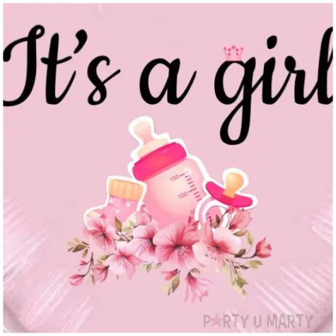 balon foliowy bodo girl its a girl dekoracja na baby shower gender reveal rozowy 18 hrt