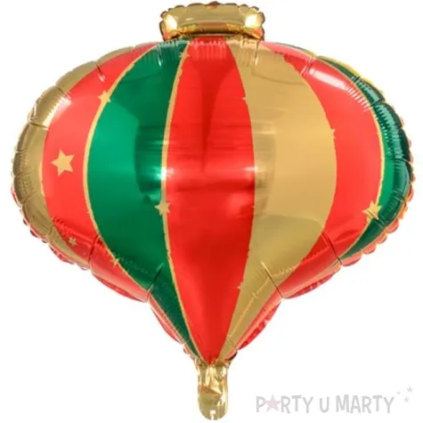 balon foliowy bombka spiczasta czerwono zielony partydeco 19 shp