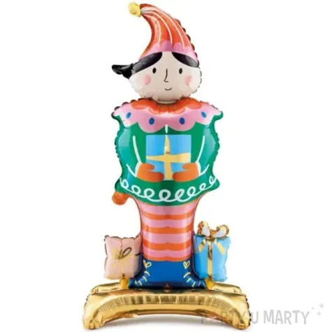 balon foliowy boze narodzenie elf stojacy z prezentami partydeco 34 5 shp