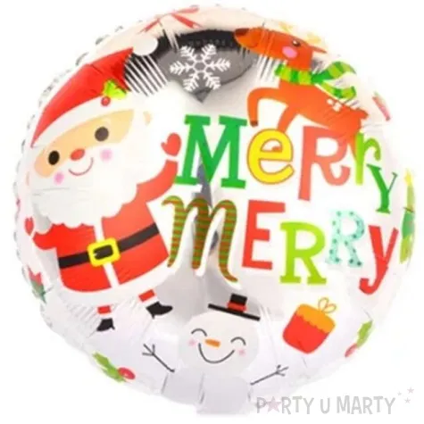 balon foliowy boze narodzenie merry merry 18 rnd