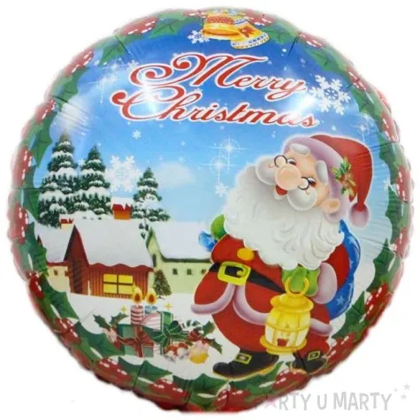 balon foliowy boze narodzenie mikolaj z latarnia 18 rnd