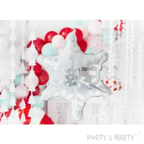 balon foliowy boze narodzenie sniezynka holograficzna partydeco 26 str