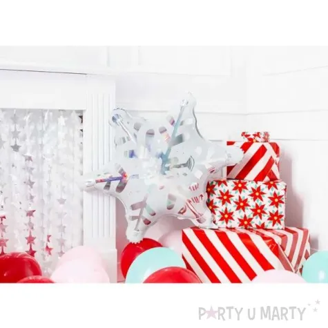 balon foliowy boze narodzenie sniezynka holograficzna partydeco 26 str