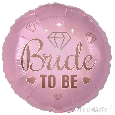 balon foliowy bride to be diamenty i serca rozowy godan 18 rnd