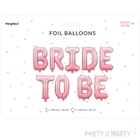 balon foliowy bride to be rozowy jasny partydeco 9 szt 138