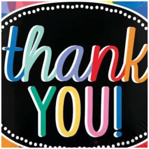 balon foliowy bubbly thank you amscan 18 rnd