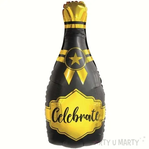 balon foliowy butelka szampana celebrate czarno zloty godan 30 shp