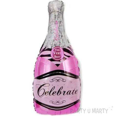 balon foliowy butelka szampana celebrate rozowy dekoracjepolska 39 shp