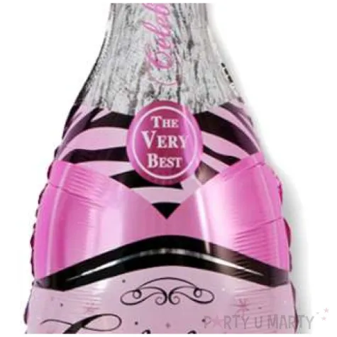 balon foliowy butelka szampana celebrate rozowy dekoracjepolska 39 shp