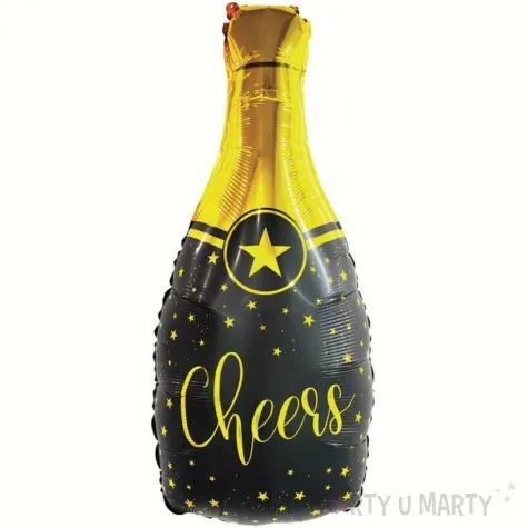 balon foliowy butelka szampana cheers czarno zloty godan 30 shp