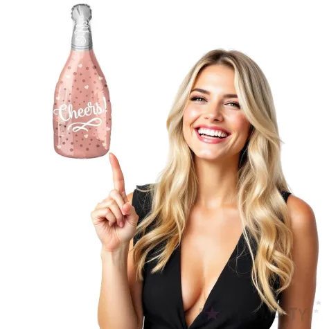 balon foliowy butelka szampana cheers rozowe zloto partypal 38 shp